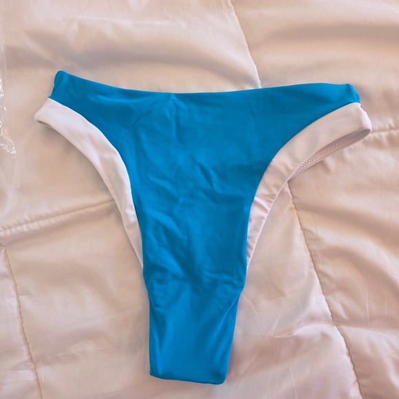 93 Play Street Mila Bikini Bottom Hawaiian Ocean Blue White Trim Mens M - Picture 6 of 10